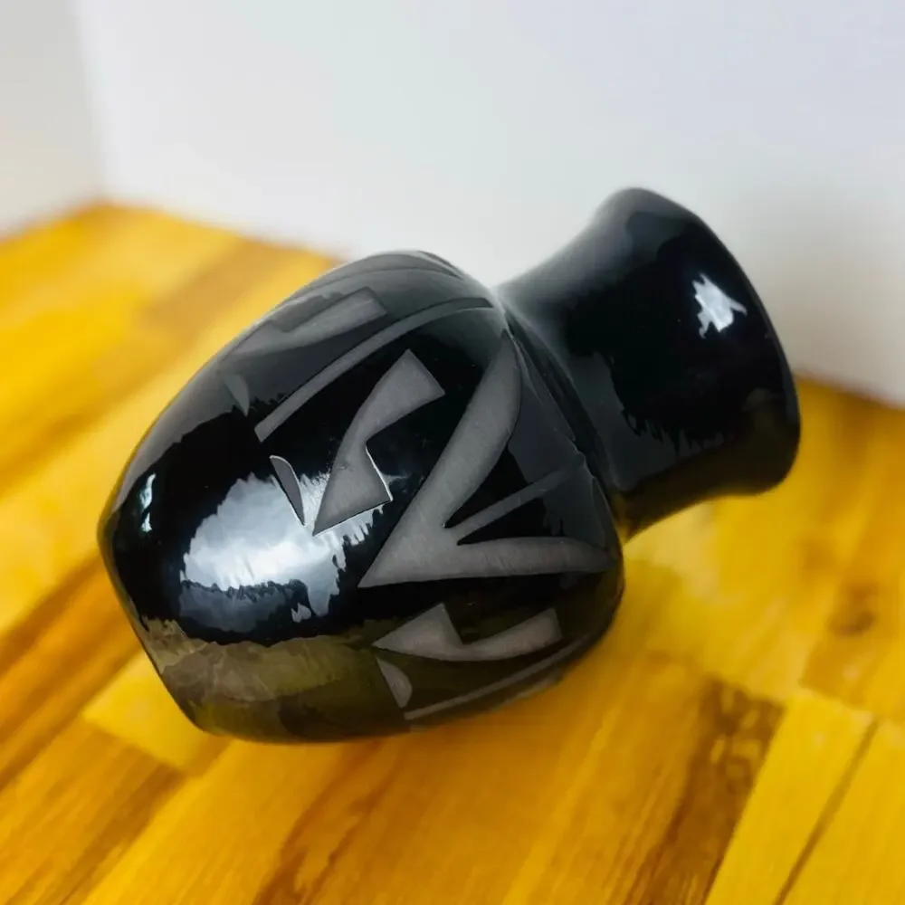 VTG R Diane Martinez Black Vase Handmade Native American Pottery Artist 1992